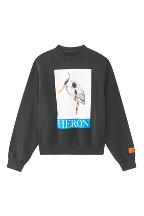 Heron Bird Painted Crewneck Sweatshirt
